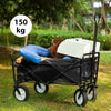 Heavy Duty Foldable Folding Garden Trolley Cart Wagon Truck 4 Wheels 150KG Black