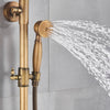 Antique Brass Shower Faucet Set Bathroom Mixer Tap Handheld Sprayer Rain Head UK