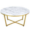 Round X-Base Leisure Coffee Tea Table Modern Sofa Side End Table Adjustable Feet