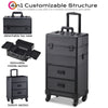 Professional Rolling Makeup Cosmetic Case Trolley Vanity Hairdressing Nail Box