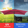 2x3m Garden Table Parasol Sun Umbrella Crank Tilt Rectangle Sun Shade with Base