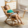 Extra Widen Bamboo Rocking Chair Recliner Lounger Swing Armchair Bed Relaxing