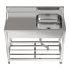 Commercial Kitchen Stainless Steel Catering Sink Single Bowl With Left Platform