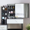 Dressing Table with Drawers, Mirror Stool Set Makeup Desk Vanity Table Bedroom