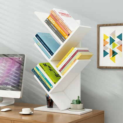 5 Tier Book Shelves Tree Shape Bookshelf Case Storage Display Display Unit Shelf