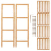 Multifunction Bamboo Shelf Free Standing Bathroom Tower Rack Corner Storage Unit