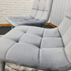 Kitchen Dining Table And 4 Chairs Wooden White Table Tufted Velvet Grey Chairs