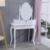 Medieval European Dressing Table with Hollywood LED Lights Mirror Makeup Cabinet