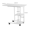 White Mobile Portable Computer Desk Over Bed Sofa Laptop Table Trolley + Wheels