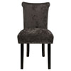 2PCS Crushed Velvet Brown Dining Chairs with Knocker/Ring Back Kitchen Furniture