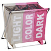 Large 3 Section Laundry Basket Washing Clothes Bag Hamper Folding Organiser Rack