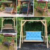 2 3 Seater Tie-On Garden Bench Cushion Swing Chair Replacement Seat Pad Backrest