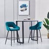 2X Bar Stools Velvet Bar Chairs Metal Legs Breakfast Bar Pub Chair Kitchen Home