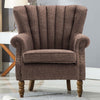 Fabric Wingback Scalloped Chair Armchair Sofa with Nailhead Occasional Fireside