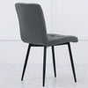 4X Upholstered Velvet Linen Dining Chairs Tufted Button Kitchen High Back Chair