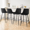 2X Modern Bar Stools Velvet Breakfast Stool Kitchen Pub Chair Metal Leg