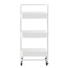 3 Tiers Kitchen Trolley Cart Slim Rolling Storage Rack Tray Shelf Rolling Wheels