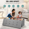 120L Folding Storage Ottoman Oxford Fabric Footstool Bench Toy Box Chest w/Lid