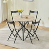Round Dining Room Table and Folding Chairs Set of 4 for Small Space