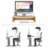 Bamboo Monitor Stand 2-tier Laptop Tablet with Holder Computer Riser Stand