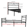 Twin Size Metal Bed Frame with Headboard and Footboard Mattress Foundation Black