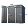 8 FT x 4 FT Outdoor Storage Shed Garden Roofed Utility Tool Shed House w/Windows