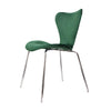 Dining Chairs Set of 4 Velvet Green Padded Seat Chrome Legs Kitchen Home Office