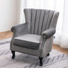 Chesterfield Wing Back Armchair Button Fabric Upholstered Lounge Tub Sofa Chair