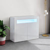 White Sideboard Cabinet High Gloss Cupboard Storage Furniture With LED 2 Doors