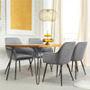 Dining Chairs Velvet Tub Chairs with Soft Padded Backrest and Arms Grey 2/4/6pcs