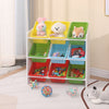 Children Bookshelf Kids Sling Book Rack with Storage Bins Toys Organizer White