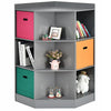 3-Tier Kids Storage Shelf Cubes Corner Cabinet Organizer Display Rack 3 Baskets