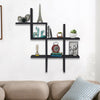 Floating Shelves Criss Cross Wall Shelf Hanging Home Office Storage Display Rack