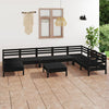 9 Piece Garden Set Solid Pinewood Black L5Q5