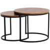 Round Industrial Wooden Side End Table Design Coffee Living Bed Room Furniture