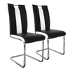 Dining Chair Set of 2 High Back PU Leather Chrome Leg Kitchen Office Padded Seat