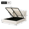 Merax Upholstered Bed Functional Bed from Storage Double Size Beige Velvet