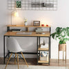 Simple Office Working Table Computer Desk with Hutch & Storage Shelf Study Table