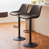 2x Barstools Faux Leather Padded Metal Base w/Footrest Bar Stool Breakfast Chair