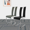 Dining Chair Set of 2 High Back PU Leather Chrome Leg Kitchen Office Padded Seat
