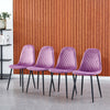 Set of 4 Velvet Dining Chairs Side Chair Metal Legs Dining Room Living Room Home