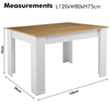 Wood Dining Table and Chairs 4 / 6 Set Pu Leather Seat Kitchen Room Furniture