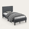 Single Size Upholstered Bed Frame Button-Tufted Soft Bed Platform w/ Headboard