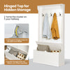 3-in-1 Hall Tree Shoe Storage Bench & Coat Rack Entryway Storage 5 Double Hooks