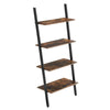Home and Office Leaning Doored Bookcase Industrial Open Shelf Wood and Metal