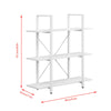 3 Tiers Bookshelf Bookcase Industrial Display Unit Storage Unit White Livingroom