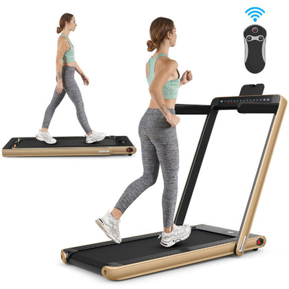 2 in 1 Folding Treadmill Electric 1-12KM/H Walking Running Machine Bluetooth