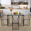 5PCS Dining Table and Chairs Set Modern Industrial Metal Frame Kitchen Home Bar
