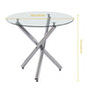 90x90 Round Table and Chairs Round Glass Table with Chairs Dining Table Set of 4