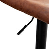 Set of 2 Bar Stools Adjustable Height Swivel PU Leather Bar Chairs Brown Modern